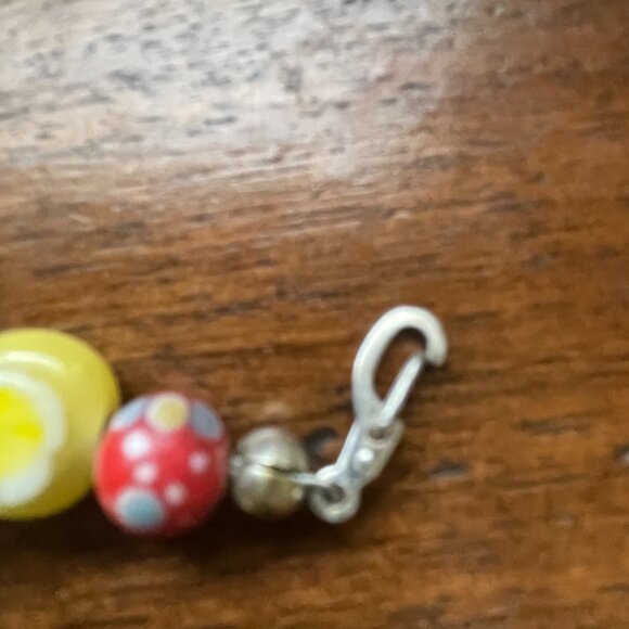 Multicolored Hand Blown Glass Bead Bracelet - Picture 2 of 7